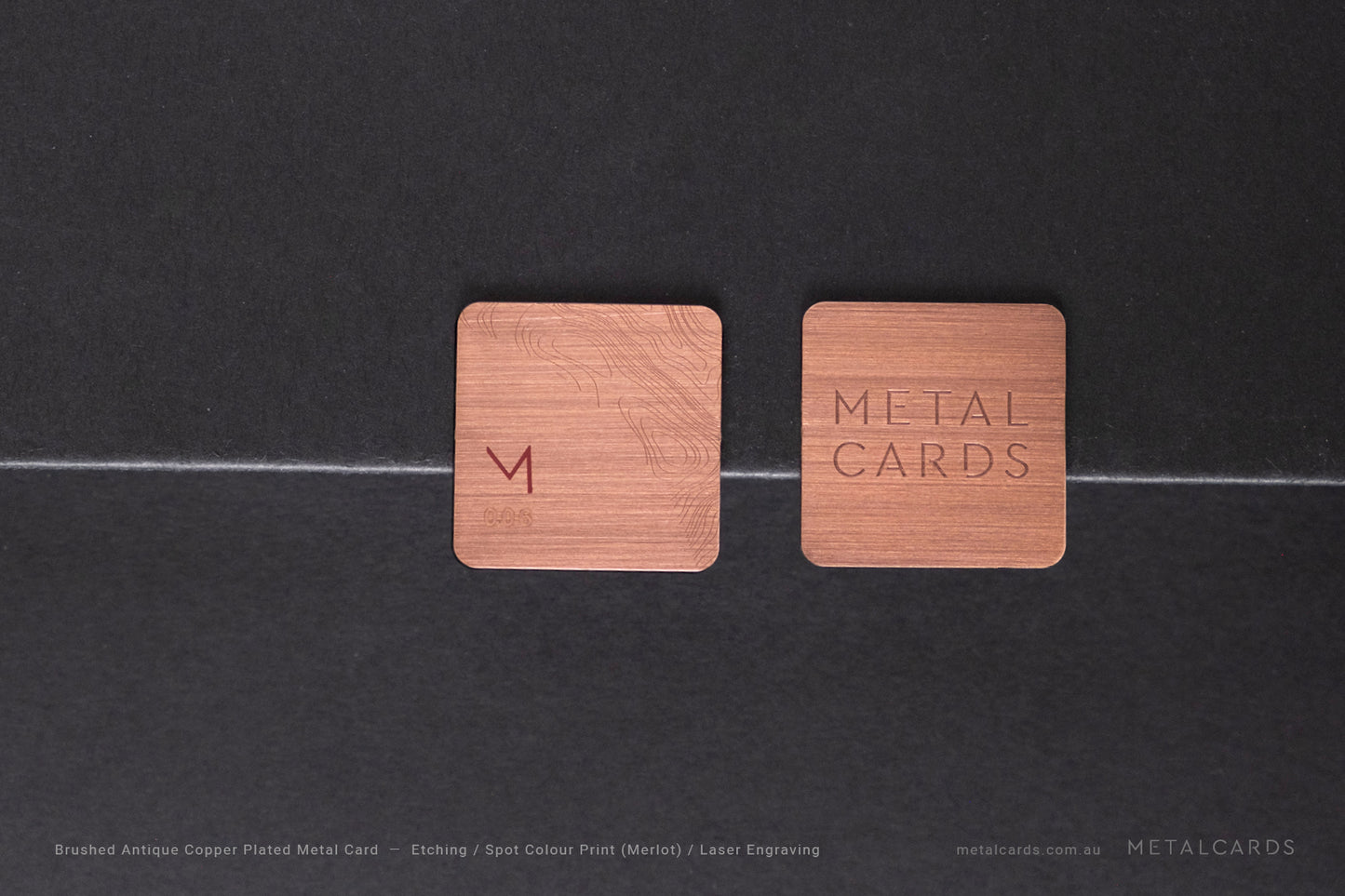 Brushed Antique Copper Metal Card