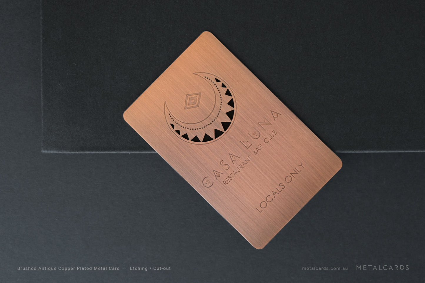 Brushed Antique Copper Metal Card