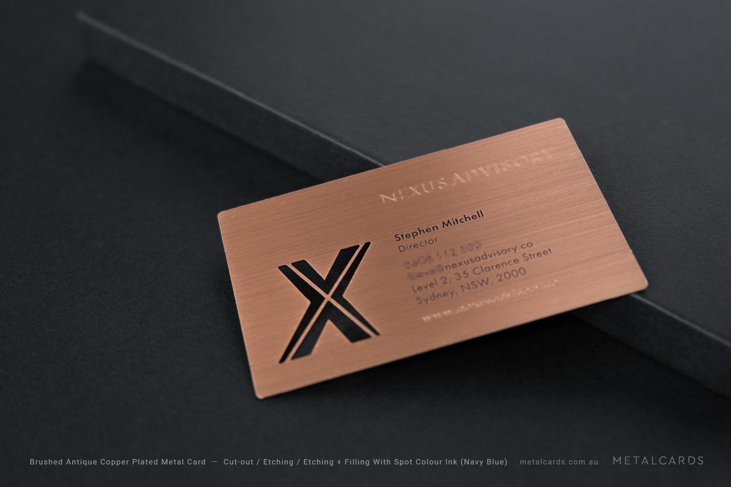 Brushed Antique Copper Metal Card