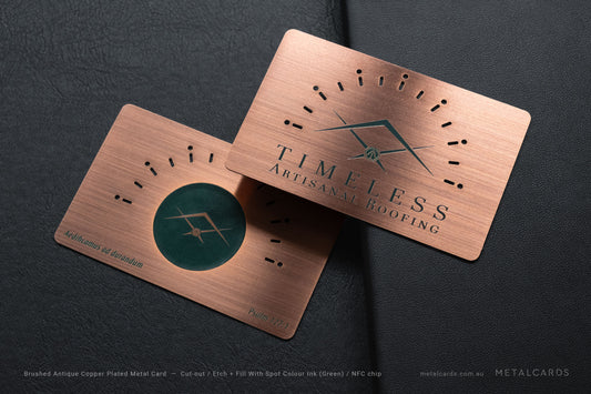 Brushed Antique Copper Metal Card