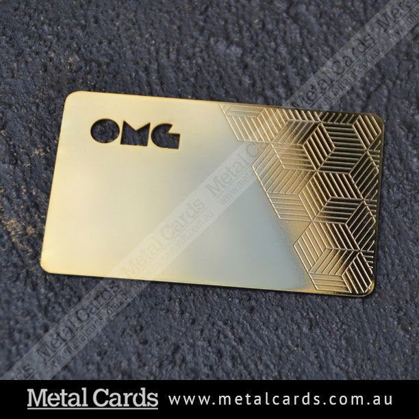 Mirror Gold Plated Metal Card